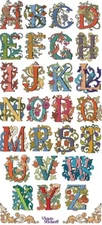 Violette Vintage Alphabet ABC Letters Stickers Scrapbook Craft Planner Supply