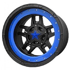 SET OF FOUR 20" BLUE INNER BEADRINGS FOR KMC XD SERIES XD827 ROCKSTAR WHEELS