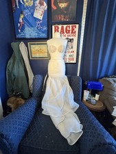 Mesh White Lace Up Bodice Wedding Dress With Train