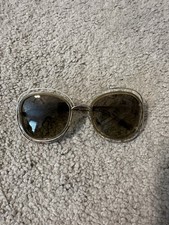 Chloe Carlina Aviator Fashion Italy Sunglasses Women  s Gold Frame Brown Lens