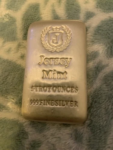 JERSEY MINT 5 oz 0.999 Silver Bullion Casted Bar