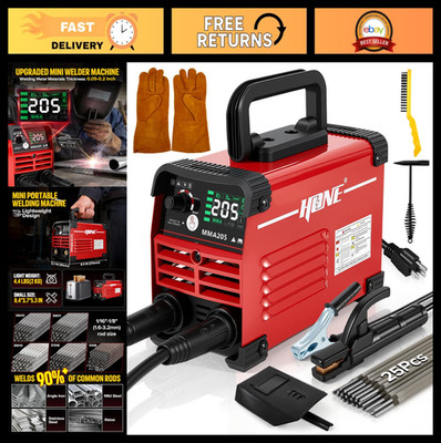 205Amp Mini Stick Welder 110V, Lift TIG & Arc Welding Machine, Hot Start, 25 Rod