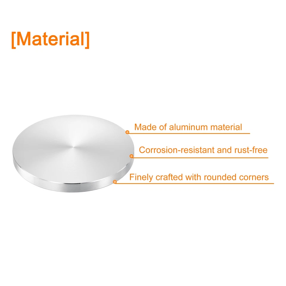 2 peças M10 rosca 80 mm diâmetro formato redondo hardware disco de alumínio prata - Imagem 3 de 4