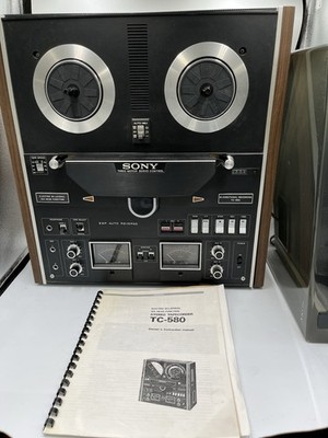 Sony TC-580 Reel To Reel Tape Recorder Bidirectional Auto- W/Orig Manual & Cover