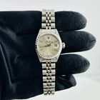 #42 Rolex Date Silver Baton Dial Automatic Steel Vintage Ladies Watch 6924 ⌚️🔥