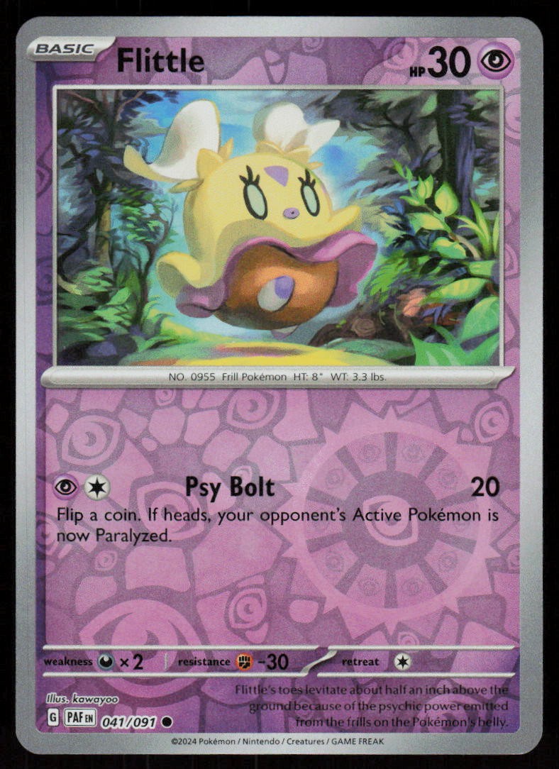 Flittle 041/091 Common Paldean Fates Pokemon Reverse Holo Near Mint