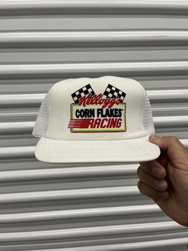 Vintage Kellogs Racing Trucker Hat Cap White SnapBack Corn Flake Nascar NOS 1992