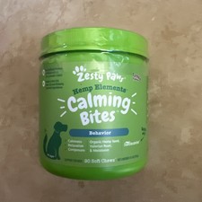 Zesty Paws Hemp Elements Calming Bites for Dogs, Turkey Flavor, 90 Soft Chews