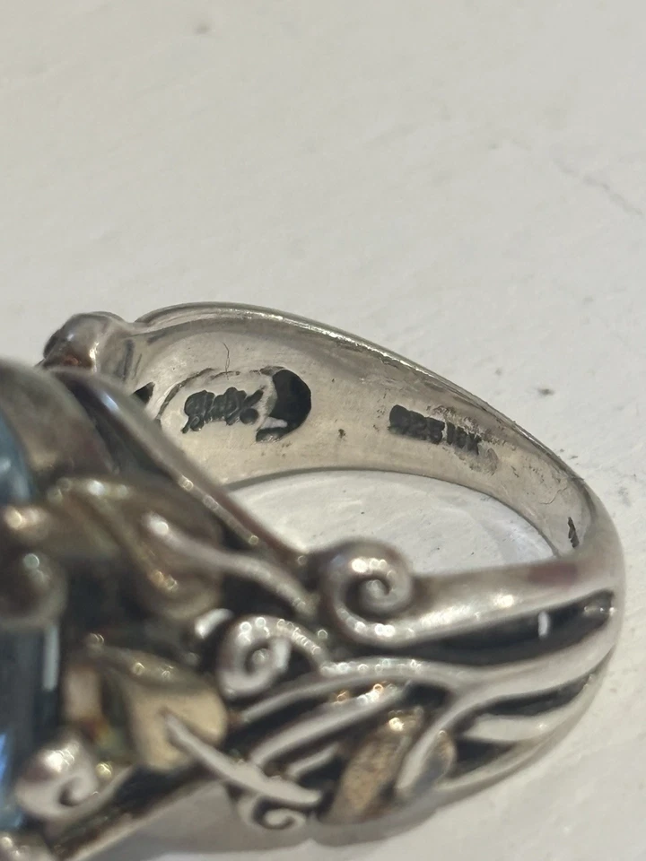 Anillo Barbara Bixby Topacio Azul 18k Talla 6 Foto 4 de 4
