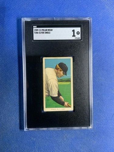 1909-11 T206 Polar Bear Back Clyde Engle SGC 1