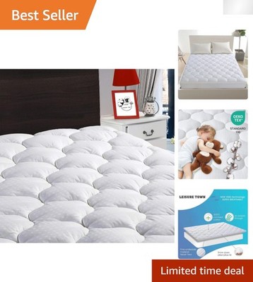 Cooling Queen Mattress Protector with Deep Pocket - Machine Washable & Quilted