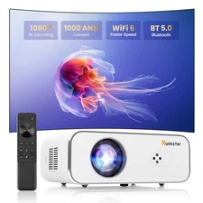 Hunkstar P3s Projector 4K Heimkino-Beamer,1920 x 1080P,Home Theater Projectors