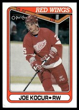 1990-91 O-Pee-Chee !! Joey Kocur Rookie Detroit Red Wings #55