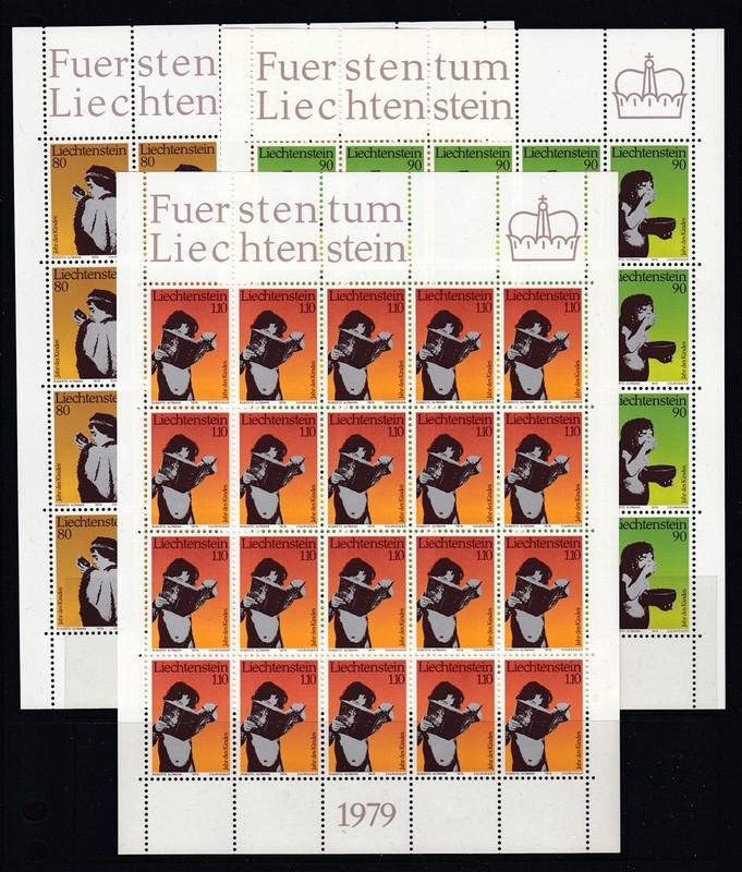 Liechtenstein #665-667 CHILDREN sheets (Mint Never Hinged) cv$50.00