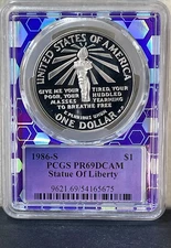 1986-S Statue of Liberty Proof Silver Dollar PCGS PR69DCAM Commemorative