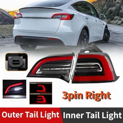 For 2017-2020 Model 3 2020-2021 Model Y 2pcs RH Outer & Inner Tail Light 3Pin US