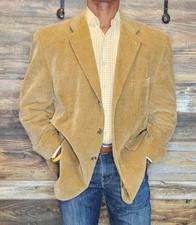 Vintage Ralph Lauren Marshall Field's Tan Cotton Corduroy Blazer Jacket 46R