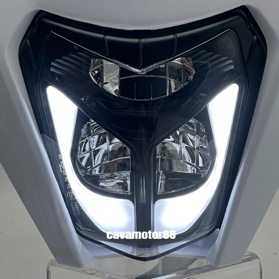 Máscara branca farol de bicicleta sujeira com DRL para Honda CR125 CR250 CRF 125 230 250 450 - Imagem 2 de 4