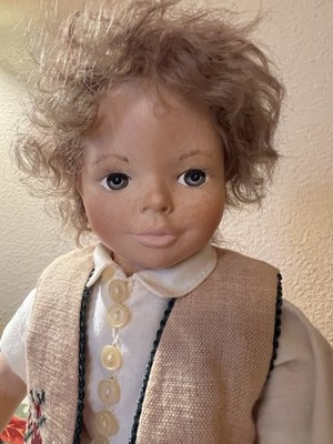 Erika Catellani  Wooden/Cloth Boy  Peter  10 1/2 Inches.    Excellent!