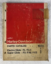 AMF 1941-78 HARLEY DAVIDSON PARTS CATALOG ECTRA GLIDE SUPER GLIDE 99456-78