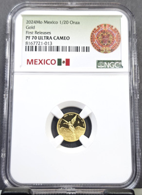 2024 MEXICO 1/20 ONZA GOLD LIBERTAD NGC PF 70 ULTRA CAMEO FIRST RELEASES 1/20 OZ