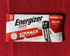 Image of Energizer CR2025 Batteries (12 Pack) Lithium 3V Coin Pack. Use by 4/2034
