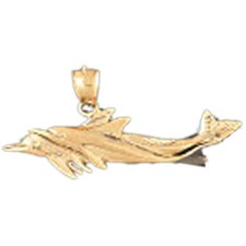 Dolphin Charm Pendant 14k Gold