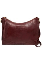 American Leather Co. Greenwood Top Zip Leather Crossbody Bag Cordovan New