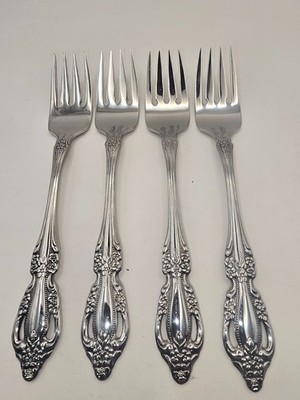 Oneida Deluxe RAPHAEL Stainless Salad Forks  Set of 4  6 3/4 ''