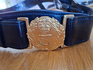 Royal Navy Officers Uniform Sword Belt Complete with Buckles & Hanging Straps
