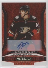 2022 Upper Deck Parkhurst Prominent Prospects Red 10/10 Jacob Perreault Auto 0c3