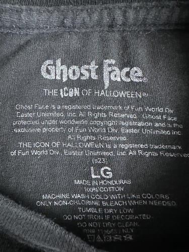 Ghost Face Shirt Mens Large Black Horror Movie Graphic Scream Mask Tee T-Shirt - Picture 4 of 8