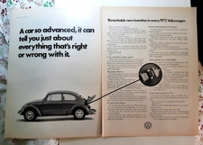 1972 Volkswagen Beetle Advanced New Invention 2 Page Original Print Ad