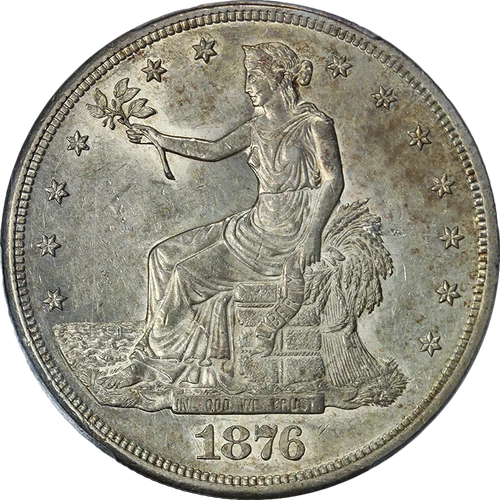 1876-CC Trade Dollar PCGS AU58 Great Eye Appeal Strong Strike