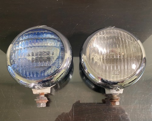 Ford Unity Mfg Co. Model H-1 Chrome 5" Fog Lights 30's 40's Hot Rod Rat Lowrider - Picture 5 of 16
