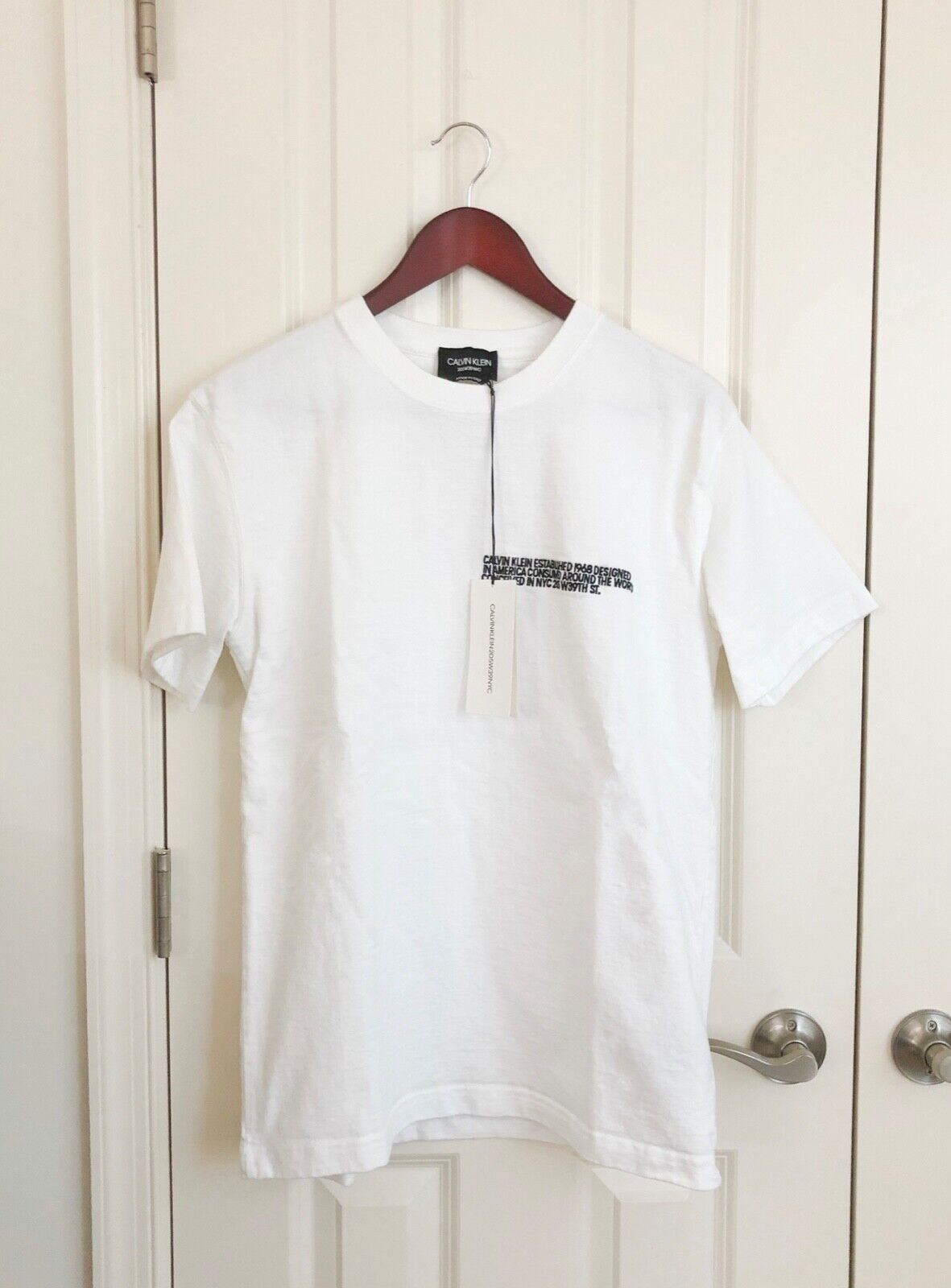 Calvin Klein 205W39NYC x Raf Simons White Logo T-shirt Size M BNWT | eBay
