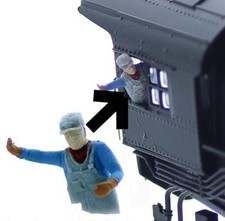 HO Scale Locomotive Engineer Figure leaning o...