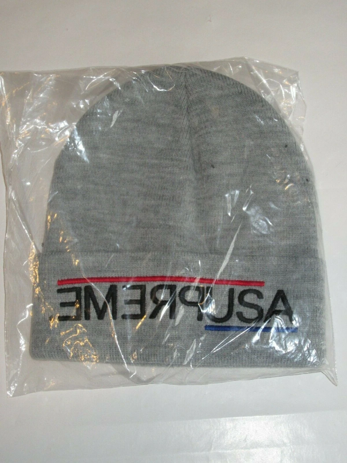 Casquette chapeau d'hiver SUPREME New York USA Beanie GRIS BRUYÈRE NEUF ! F/W 2021