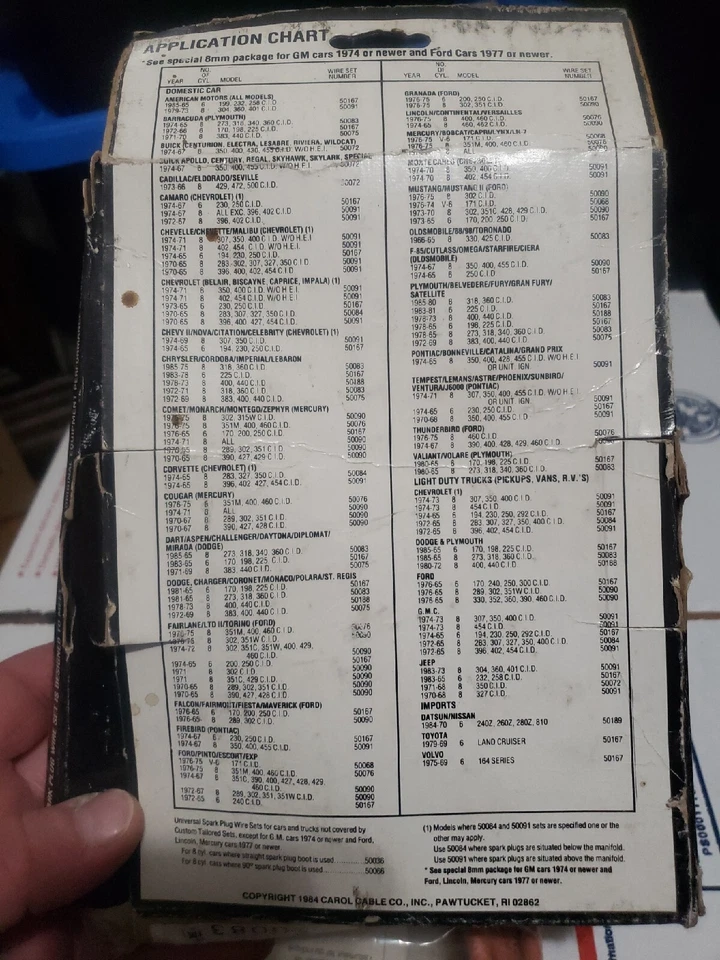 Juego de cables de bujías Carol vintage de 7 mm para cargador Barracuda Gran Fury 1965-75 Foto 4 de 4