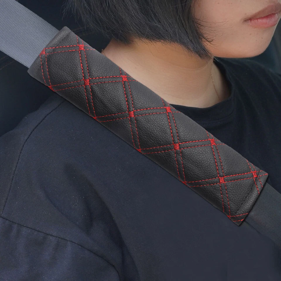 2Pcs Car Safety Seat Belt Shoulder Pad Cover Harness Protector Pad Accessories - Image 2 of 4