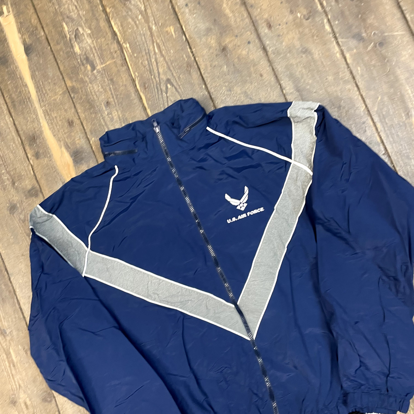 SkilCraft Bomber Jacket Mens Vintage US Air Force Windbreaker Coat, Blue, XL image 3