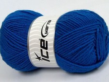 4-Skein Lot Merino Gold Light Yarn Wool 4x100g Blue alt