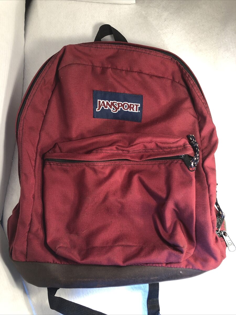Vintage 90s Jansport Leather Bottom Backpack Day Pack Made Vintage 90s Jansport Leather Bottom Backpack Day Pack Made