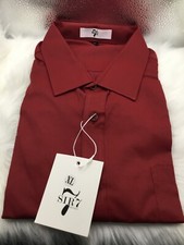NEW Men's Dress Shirt Regular Fit Casual Long Sleeve Wrinkle Free Wine XL