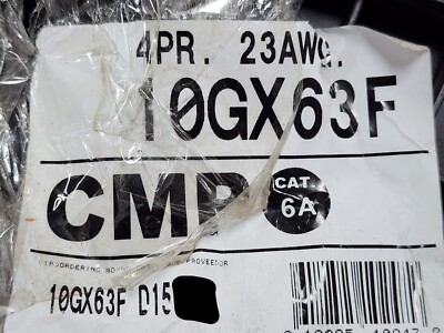 Belden 10GX63F 23/4P Bonded Pair F/UTP 625MHz Cat6A Cable 10GX CMP Blue /50ft