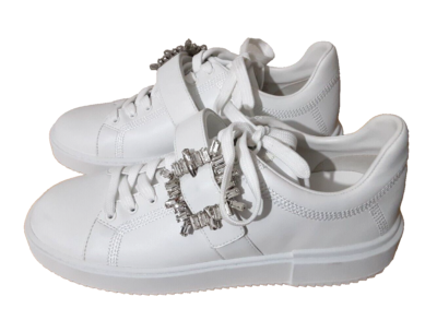 STUART WEITZMAN SL468SLV 関税送料込 STUART WEITZMAN SW SHINE BUCKLE SNEAKER women 10B eu 40.5