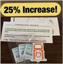 *Kubota BOOST Hydraulic Pressure Adjustment Shims for Kubota BX B L +25% Power*