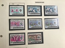 SARAWAK 1965 Kwiaty Zestaw części (do 20c) x8 7 NIEUŻYWANY I UŻYWANY