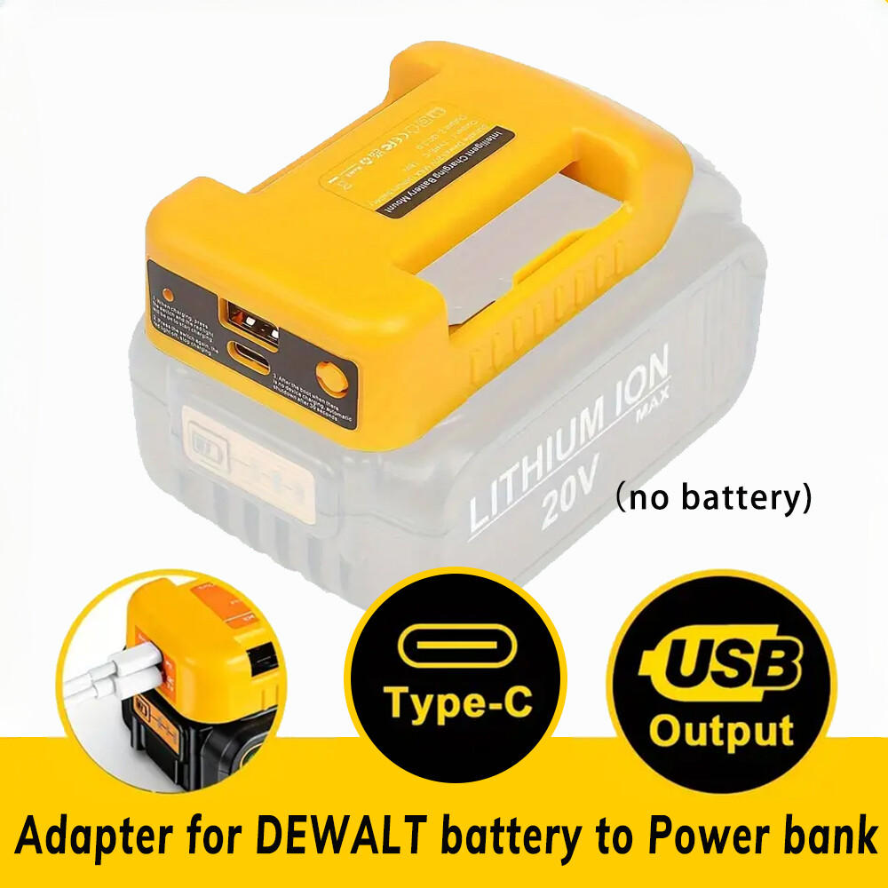 Adapter Charger For Dewalt 18V 20V Battery Holder Belt Buckle with USB  Type-C - Main Image