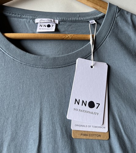 Nno7 No Nationality Shirt Men 2xl Blue Pima Cotton Short Sleeve New - Bild 3 von 9